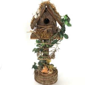 Decorative Handmade Wooden Birdhouse 12" Tall